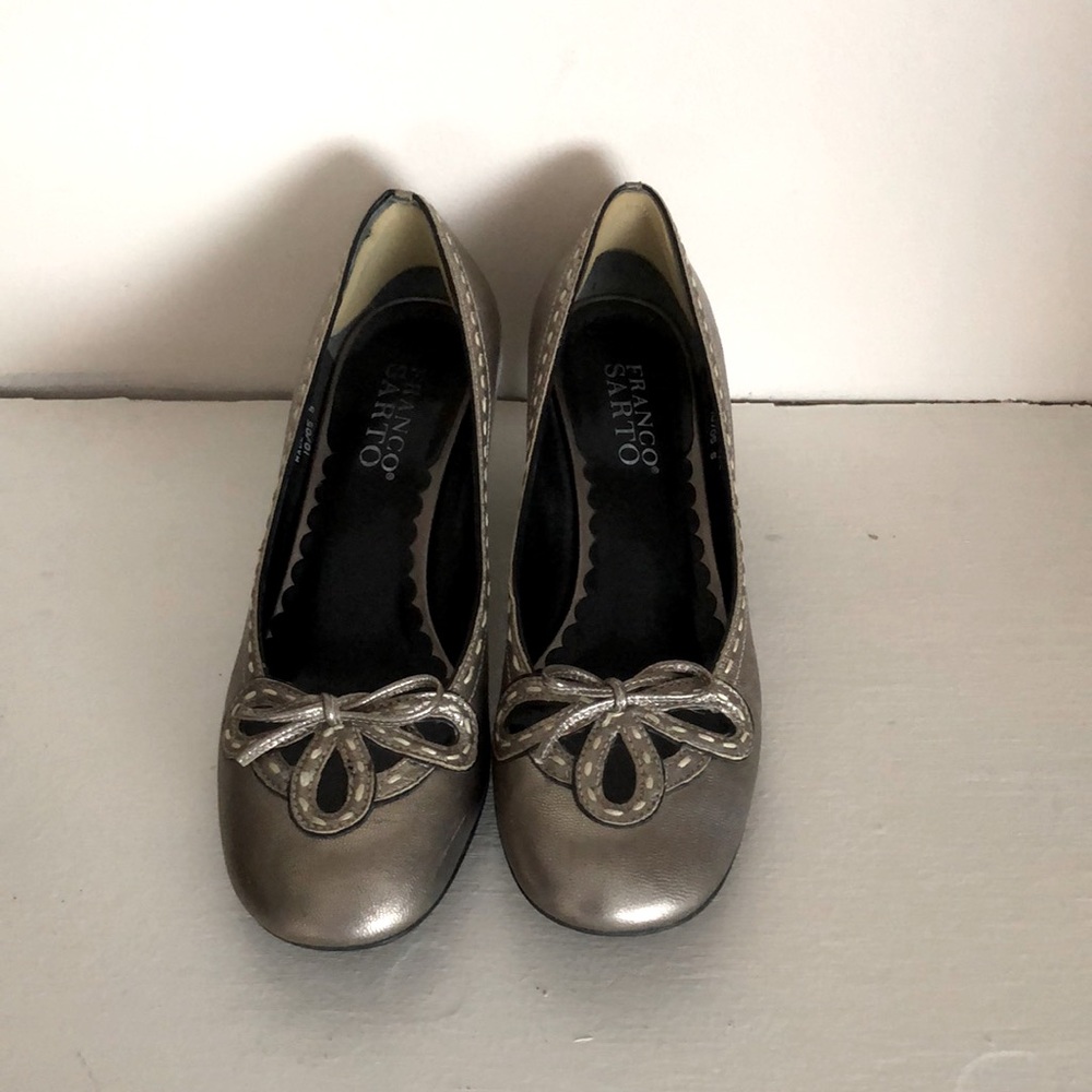 Franco Sarto leather kitten heels, size 6.